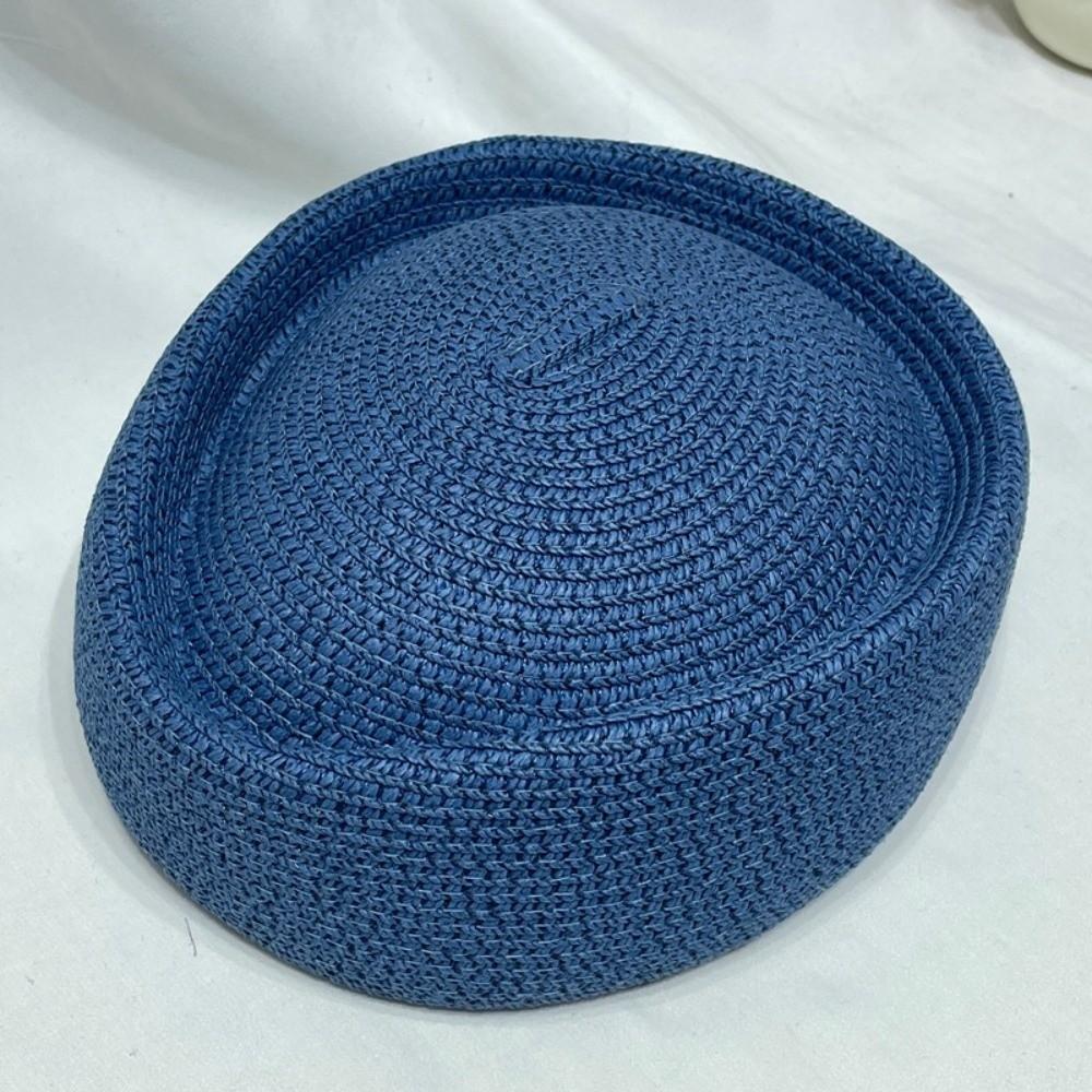 Elegant Flight Attendant Hat Teardrop Vintage Sun Hat Fashion Straw Beret Hat Cocktail Event