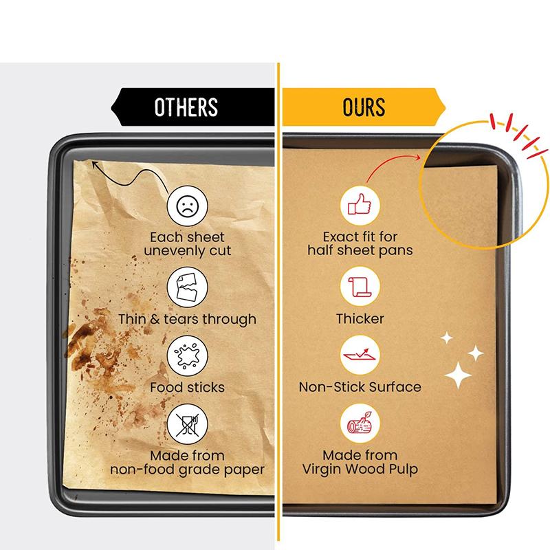 100 Pcs Parchment Paper Baking Sheets Non-Stick Precut Baking Parchment Baking Paper Will Not Curl Burn Wax Paper JT70