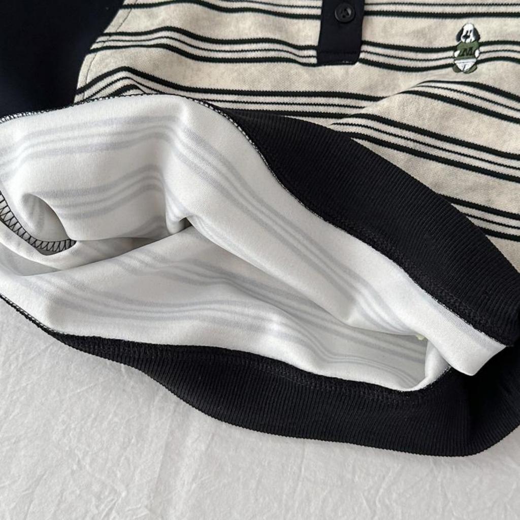 Boys Striped Polo Shirt Spring Autumn Casual Trendy Top for Toddlers and Kids