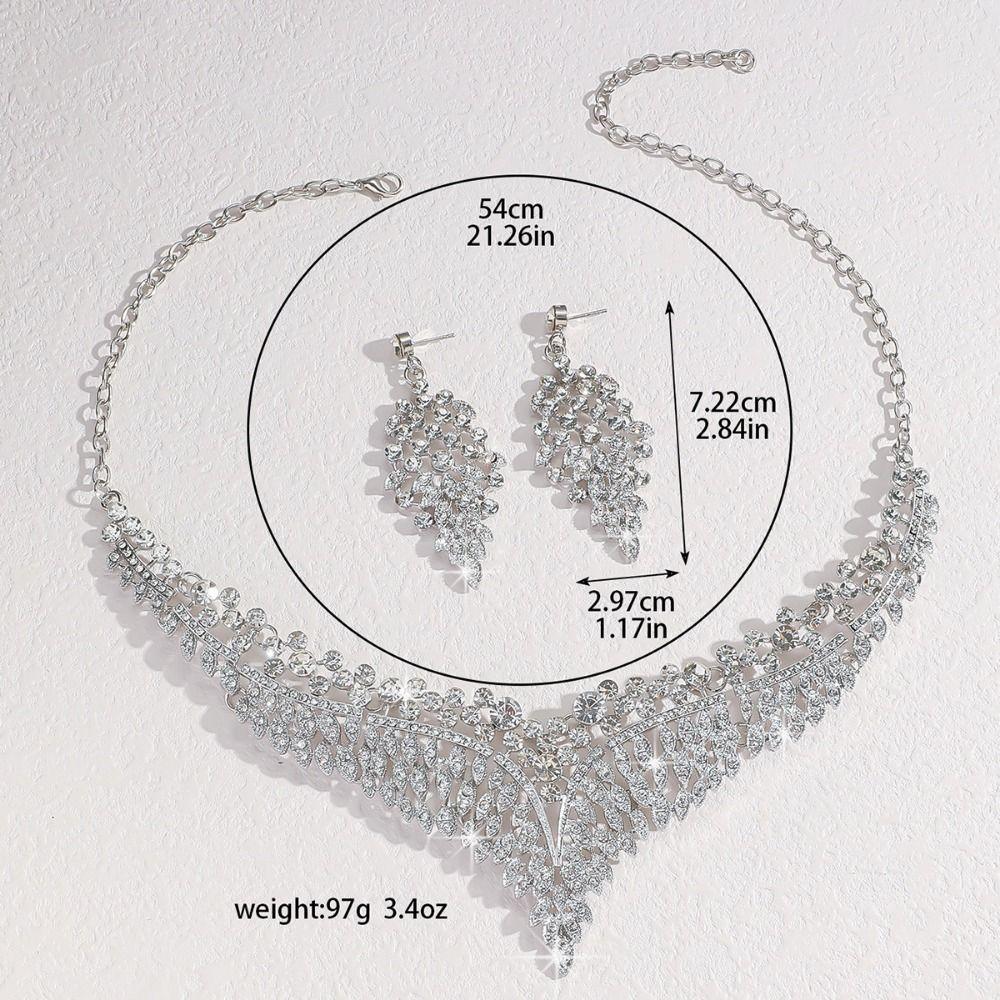 Модный набор ювелирных украшений с инкрустацией стразами, цепочка на ключицу, ожерелье, набор серег, для вечеринки