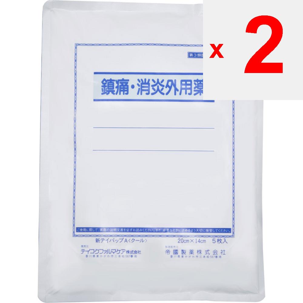 Teikoku Pharmacare Shin Teipap A Cool, большой размер, 5 листов, припарка (холодно) Пластыри Боль в спине, ушибы, растяжения, скованность плеч, боли в суставах, мышечные боли