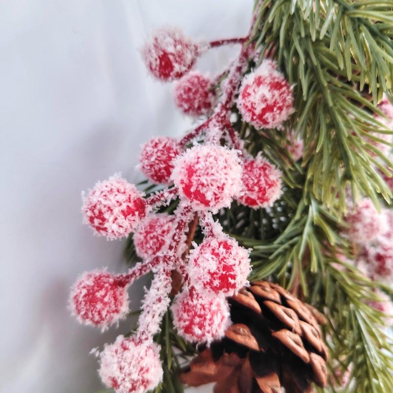 Upside Down Hanging Pine Branches, American Christmas Pine Cones Wall & Door Hanging Rattan Wreath, Restaurant Xmas Tree Decor Props
