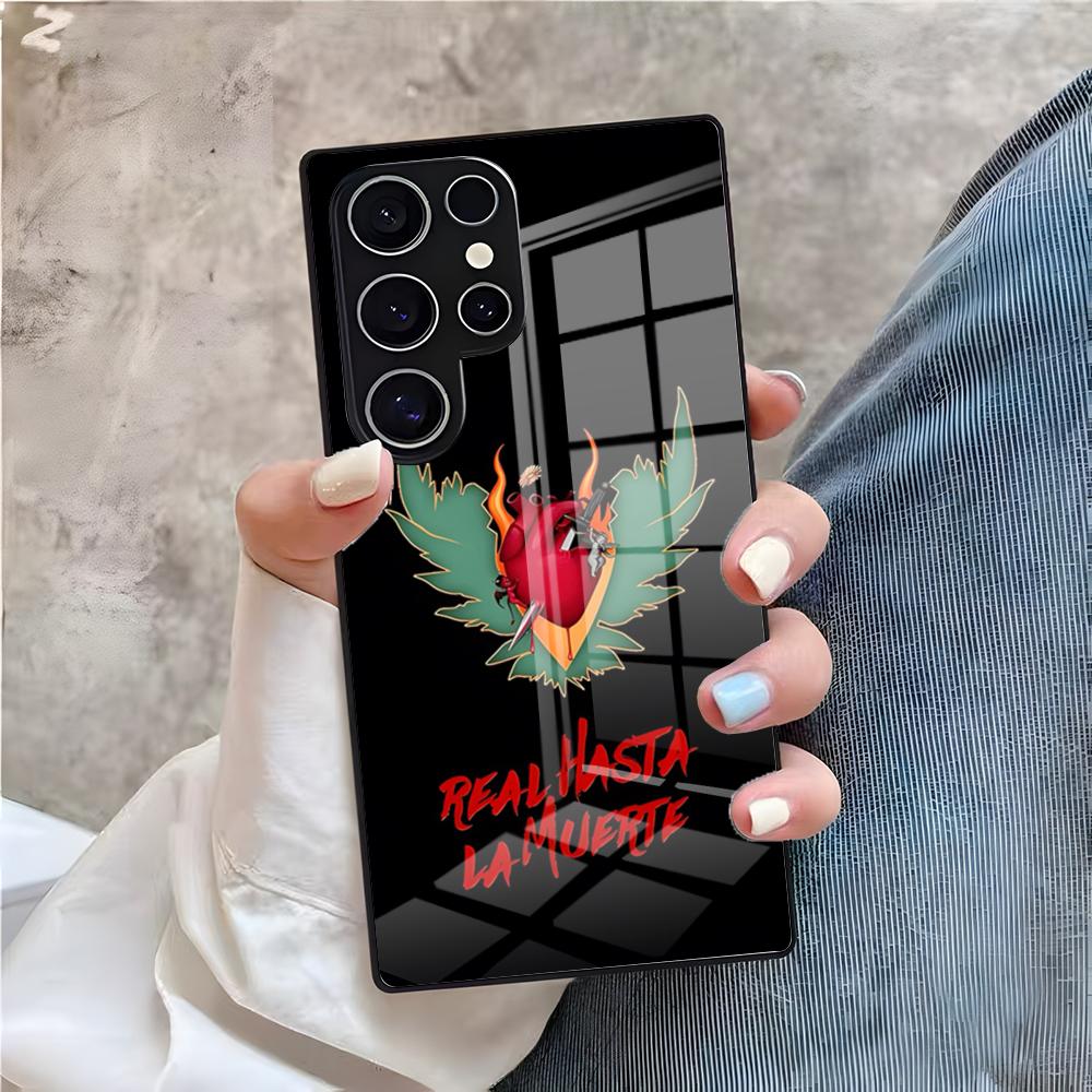 Чехол для телефона Anuel AA для Samsung A25 A13 A33 5G A54 A36 A35 A56 A52 A14 Ударопрочная стеклянная крышка