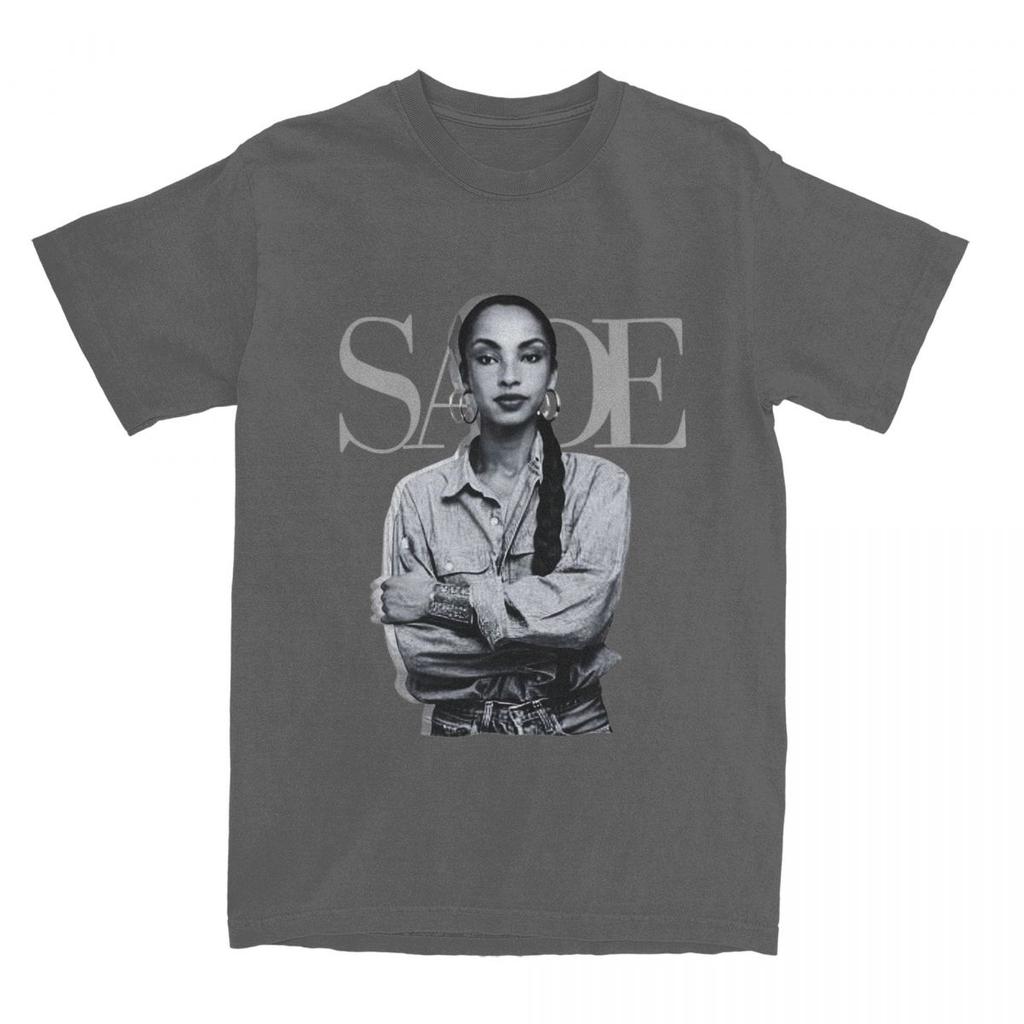S-Sade Adu 80s Music T Shirts for Men Pure Cotton Vintage T-Shirts Round Collar Tees Short Sleeve Clothes New Arrival