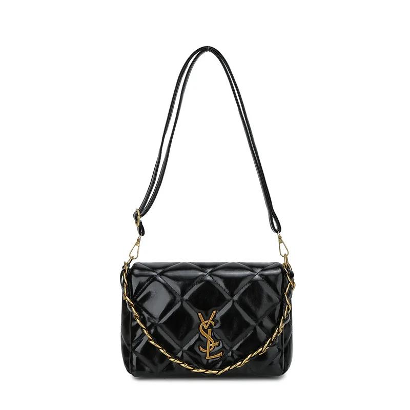 Осенне-зимняя высококачественная однотонная сумка-цепочка с ремешком под мышкой на одно плечо, модная женская сумка через плечо. Стильный, шикарный премиум-класса.