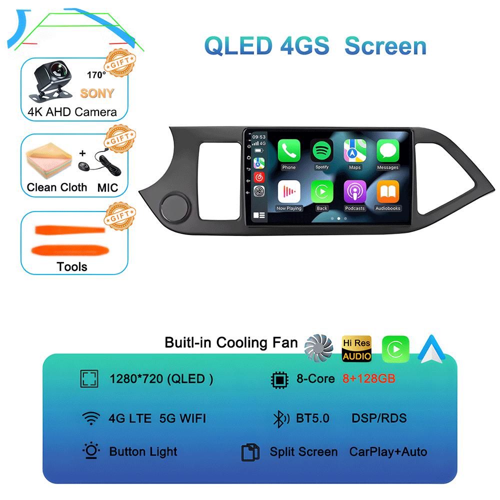 Android 14 Carplay Car Radio Multimidia Video Player For KIA PICANTO Morning 2011 - 2017 Navigation GPS IPS Head Unit NO 2din