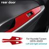 For Hyundai Tucson 2015 2016 2017 2018   Real Soft Carbon Fiber Sticker Window Switch Panel Car Interior Accessories