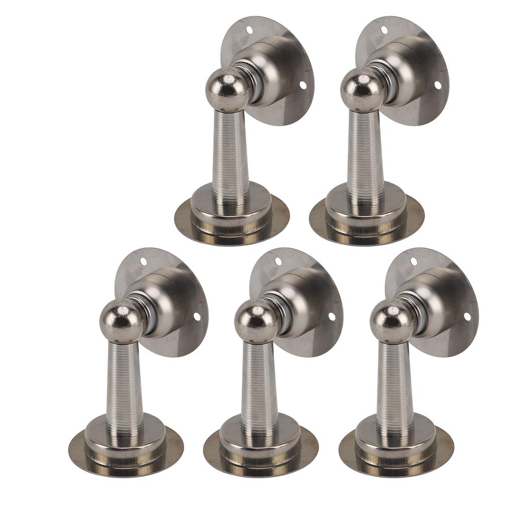 5Pcs Magnetic Door Stop Stainless Steel Easy Installation Strong Magnet Door Stopper for Office Bedroom Cabinet Hotel
