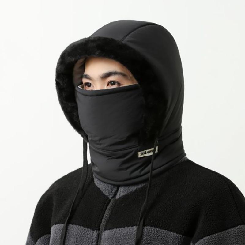 Winter warm Lei Feng hat men's and women's fleece ear protector headgear hat cold mask scarf integrated hat windproof riding cap