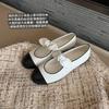 Sheepskin Version of Grape Mother, the Same French Retro Xiaoxiang Bow Mary Jane Shoes, Women's Light Mouth Flat Bottom Color Matching Single Shoes