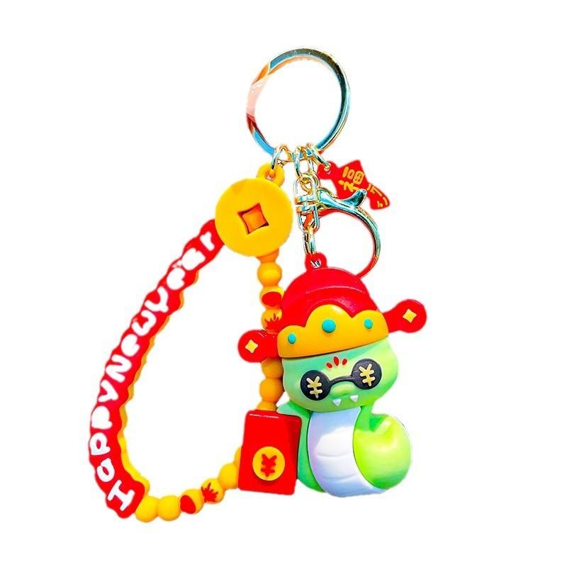 Playful Silicone Snake Year Keychain With Traditional Chinese Elements For Memorable Presents