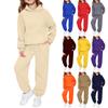 Children's Solid-color Long-sleeved Hoodie And Sweatshirt Set