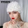 Rabbit Hat Woman Autumn and Winter Handmade Crochet Wool Fur Hat Korean Version The Wild Bag Warm Knit Hat Tide