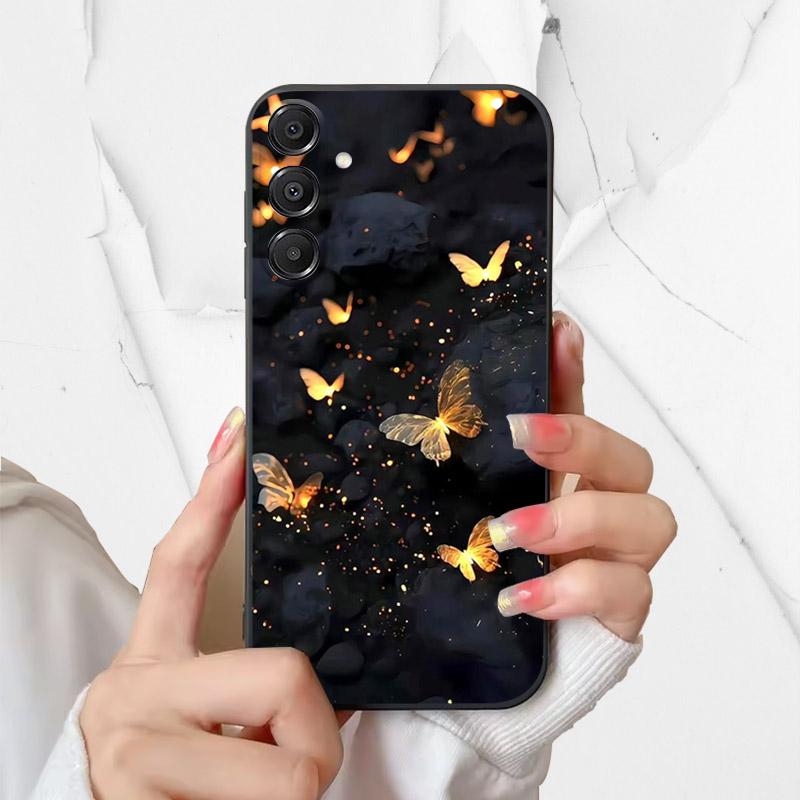 Для Samsung Galaxy A56 5G Чехол Милый Мультяшный Мягкий ТПУ Силиконовый Чехол Для Galaxy A26 A36 A 56 Чехлы Для Телефона GalaxyA56 Черные Coques