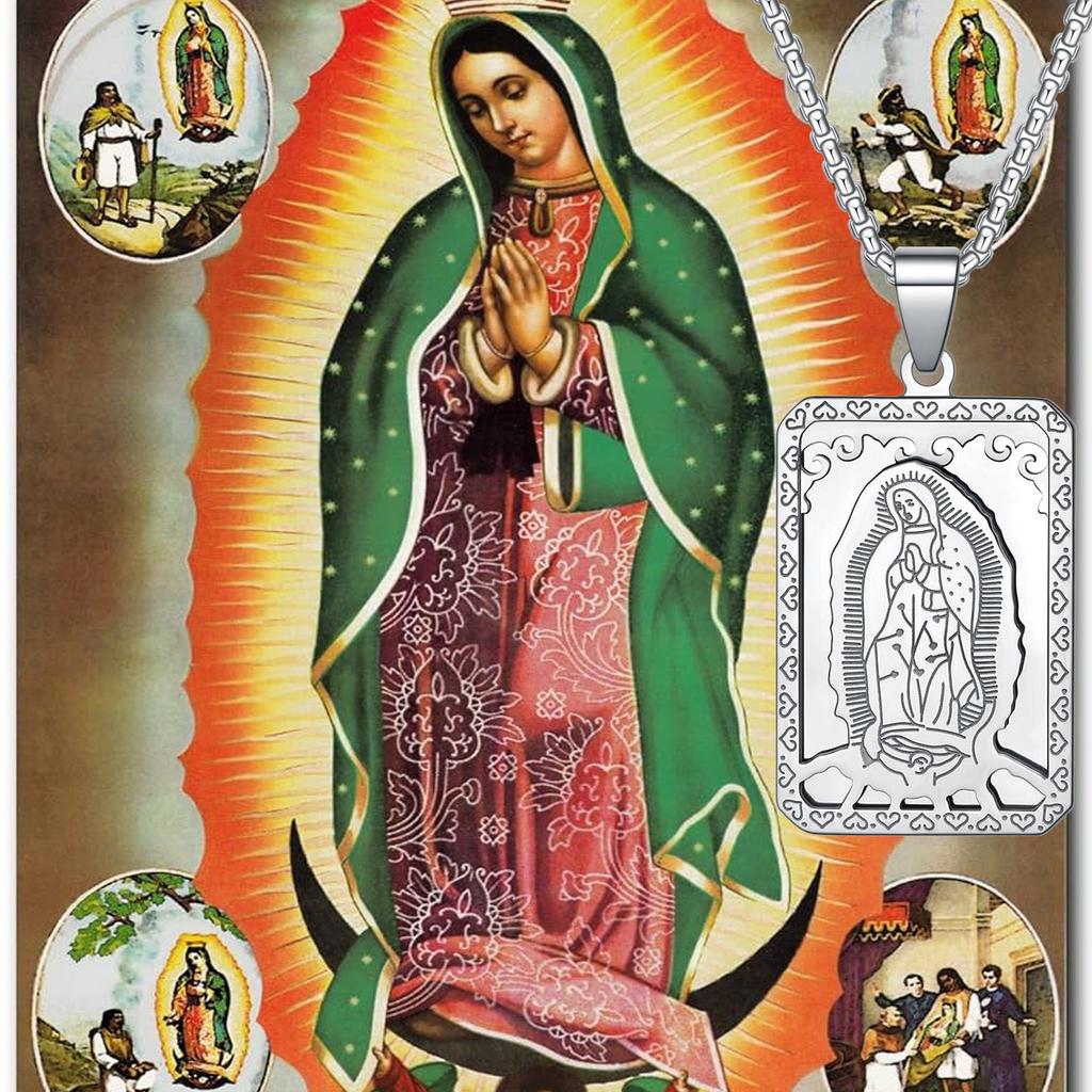 Винтажный кулон из нержавеющей стали с изображением Девы Марии, ожерелье для верующих, мужской религиозный кулон для молитвы