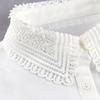 Women Hollow Out Lapel Chiffon Fake False Collar Female False Collar Lapel Shirt Blouse Top Detachable Collar