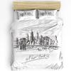 New York English Text Landscape Duvet Cover with Pillow Case Custom 3pcs Bedding Set Quilt Cover Double Bed Home Textile