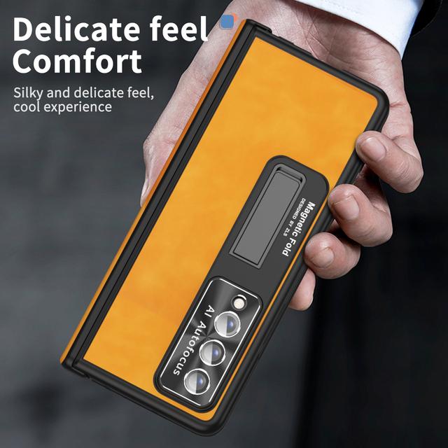 Передний складной чехол из закаленного стекла с пленкой для Samsung Galaxy Z Fold4 Fold 4 Fold5 Fold3 Fold 3 5, полный корпус, S-держатель для ручек