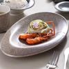 Creative Irregular Oval Ceramic Plate Restaurant Fish Plate Dessert Plate Sushi Dish Shallow Plates Restaurant Special Tableware
