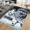 Sports Area Rug, Allen Iverson 76ers 3 White Jersey B&W Collage Poster, Fan Cave Decor, Non-Slip Mat