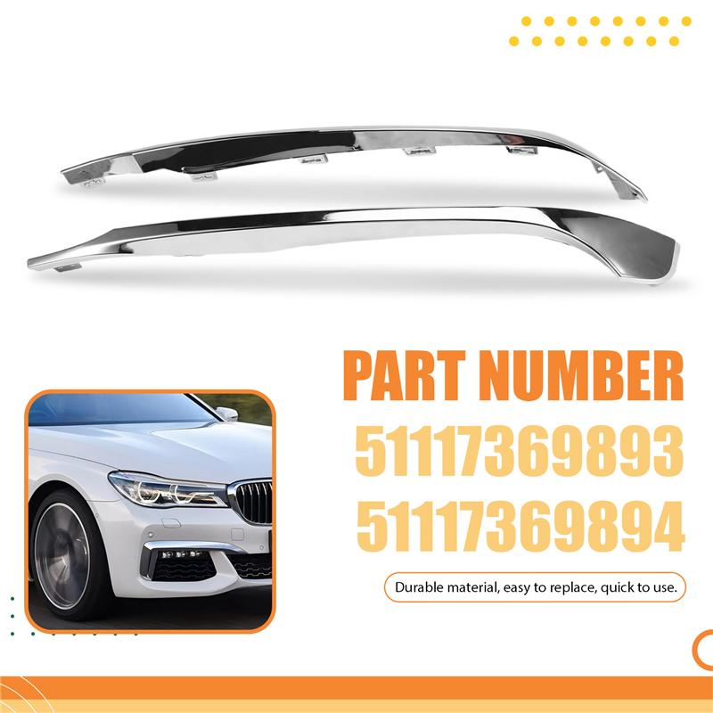 For BMW 7 Series G12 G11 2016-2018 High Configuration Compatible 51117369893 51117369894 Front Bumper Grille Molding Trim