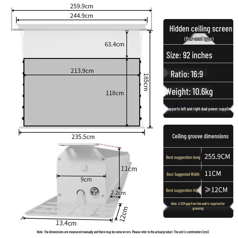 IN&VI In-Ceiling Motorized Tensioned Projector Screen