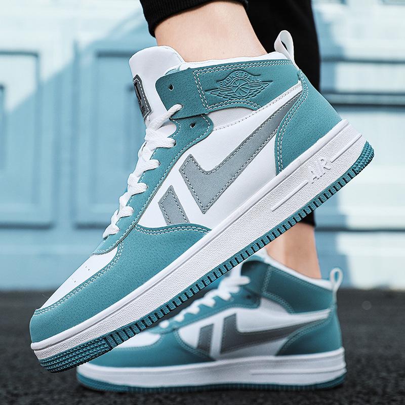 Guochao Men's Shoes 2024 Spring Casual Sports Shoes Air Force Board Shoes Fashion No. 1 Versatile Basketball High-top Shoes