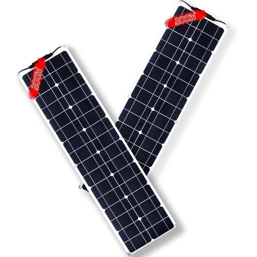 50W 18V Flexible Monocrystalline Solar Panel Kit with Controller for RVs & Boats, Waterproof, Compatible with 100W/200W Systems
