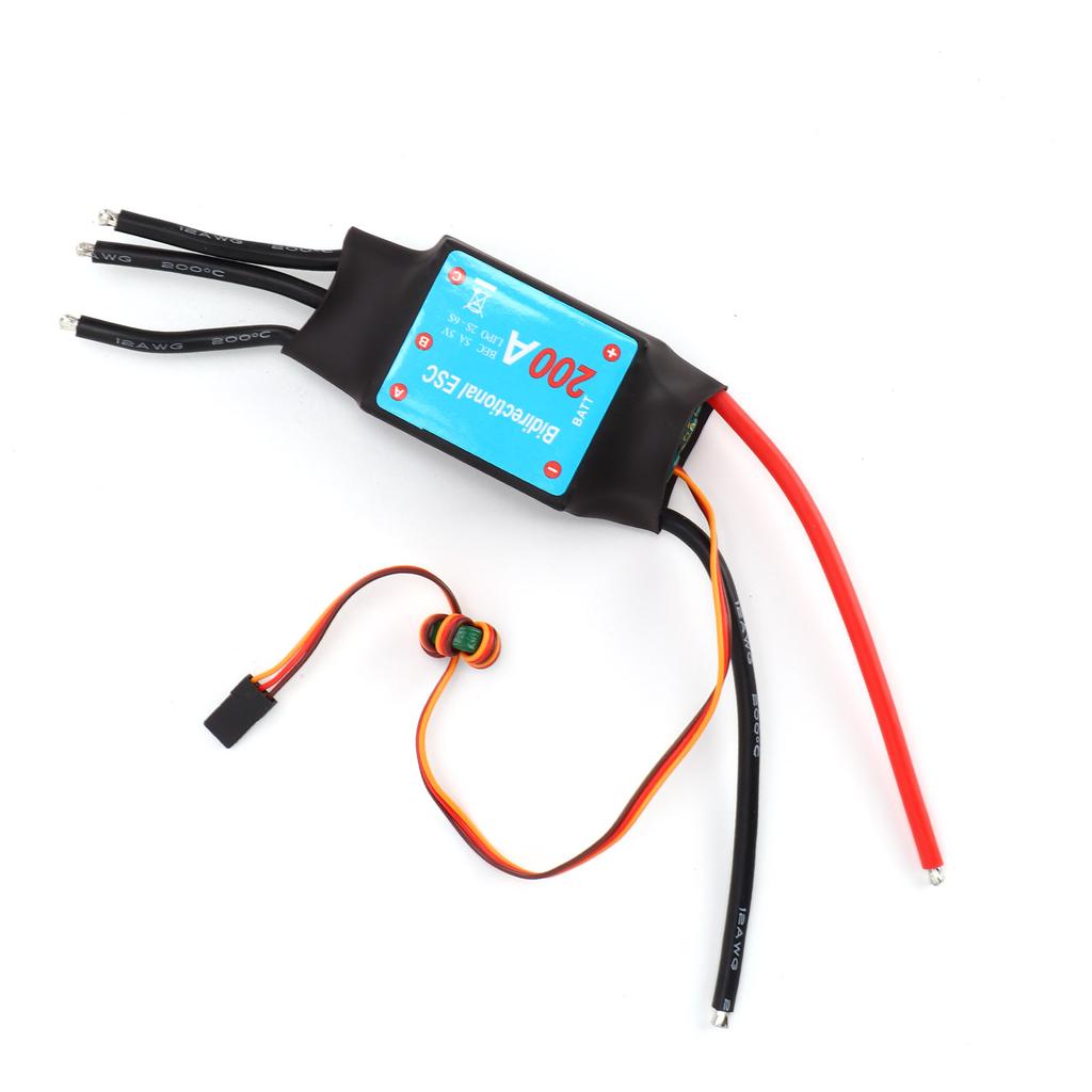 Brushless ESC Black 200A Brushless ESC RC Boat Two Way Water Cooled ESC for RC Boats Underwater