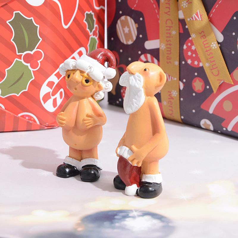 1 шт., мужской и женский рождественский подвесной кулон из смолы, голый подарок Санта-Клауса, новогоднее украшение для рождественской елки