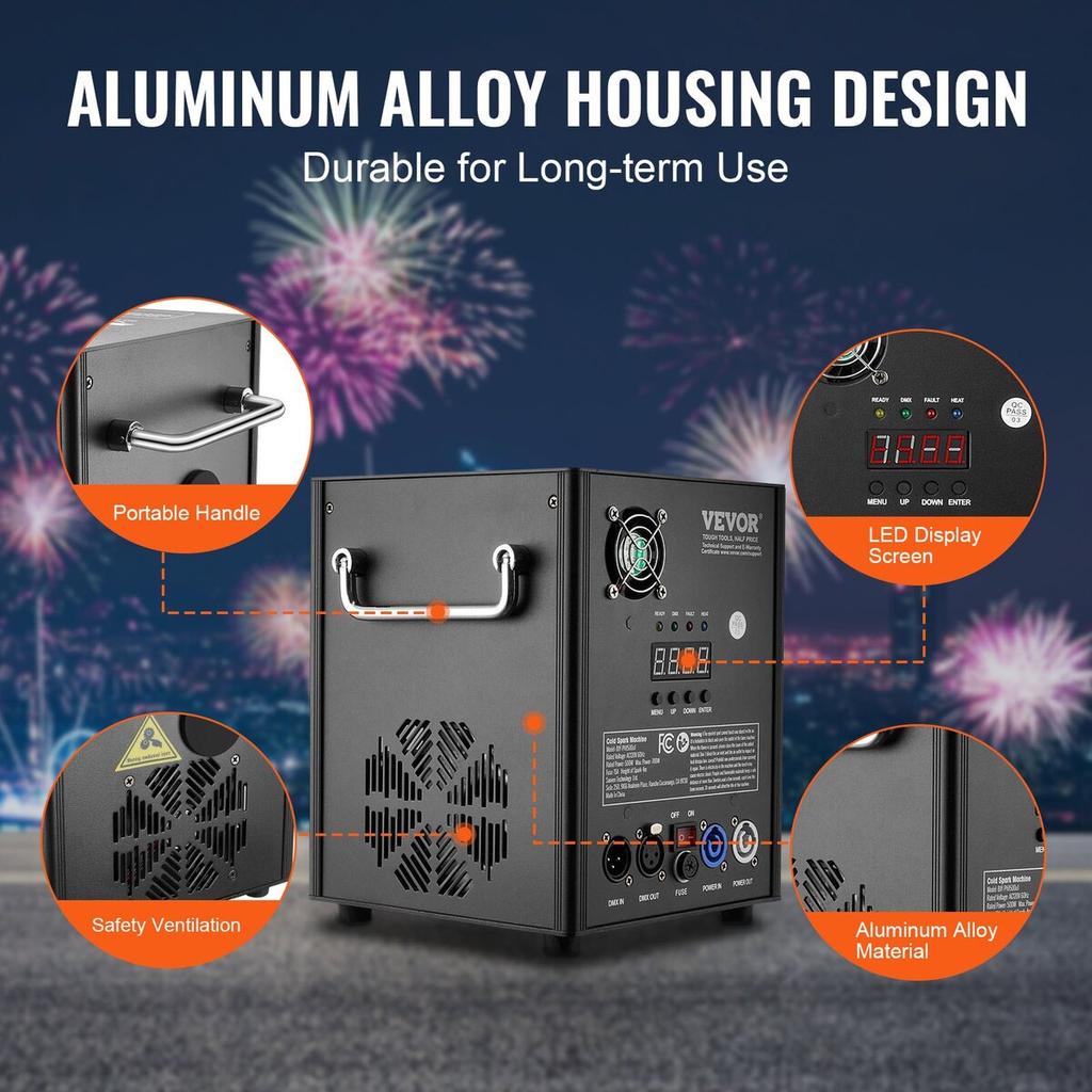 Cold Spark Firework Machine x4 500W 2-4M Stage DJ Wedding Event Party