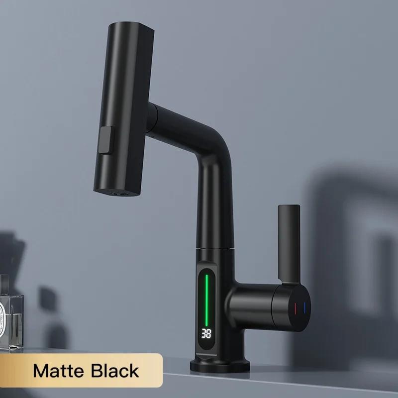 Светодиодный интеллектуальный дисплей температуры кухонный кран розетка для горячей и холодной воды кухонный кран для мойки вытяжной кран для мойки