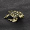 1 Pcs Antique Brass Turtle Figurine Solid Copper Office Desk Decor Cross-Border Craft Collectible with Engraving Metal Casting