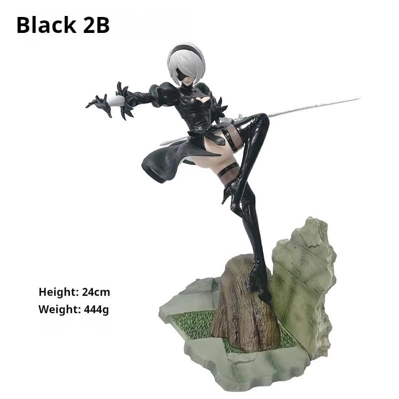 Игровая фигурка 2B стоящая Фигурки действия Фигурка A2yorha Фигурка 9Syorha ПВХ модель Взрослый Орнамент Коллекционная модель Игрушка Подарок