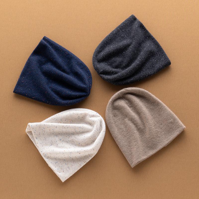 Women's 100% Pure Cashmere Hat: Warm, Double-Layered, New Color Yarn for Autumn and Winter.