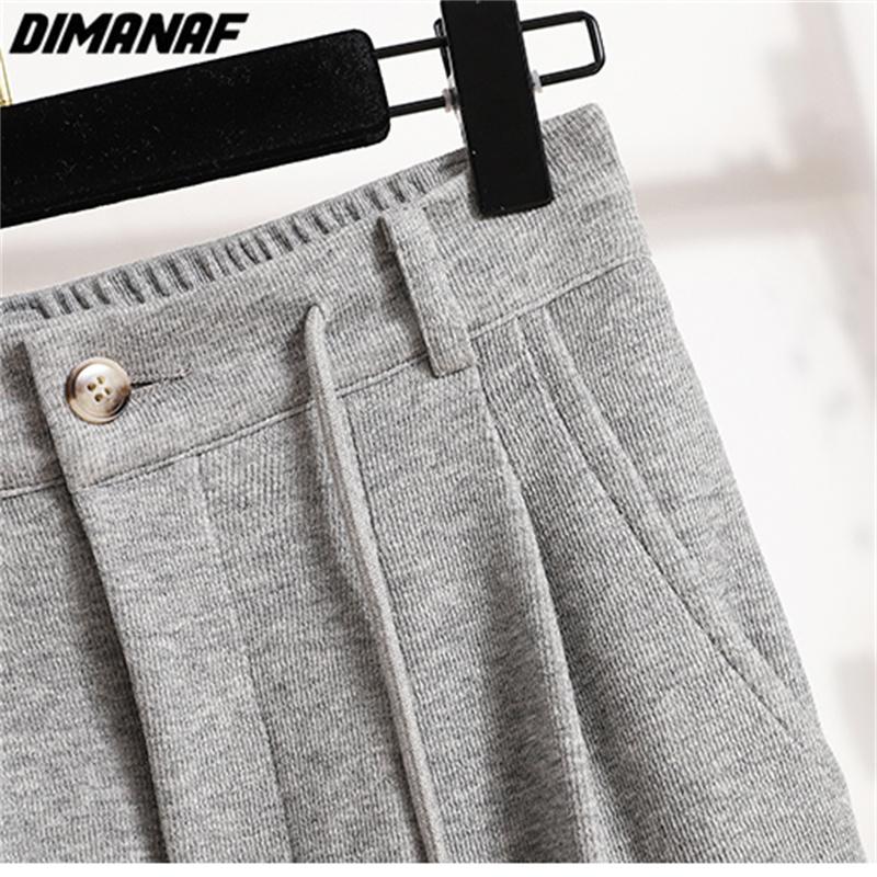 Dimanaf 2024 Большие размеры Длинные брюки Женские эластичные свободные однотонные хлопковые свободные повседневные женские базовые брюки