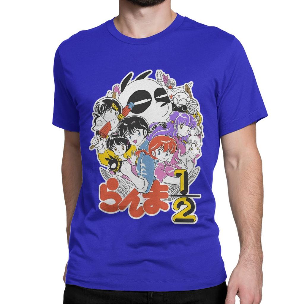 Japanese Comedy Anime T-Shirt Men Women Ranma 1/2 Funny 100% Cotton Tees Crewneck Short Sleeve T Shirts Plus Size Clothes