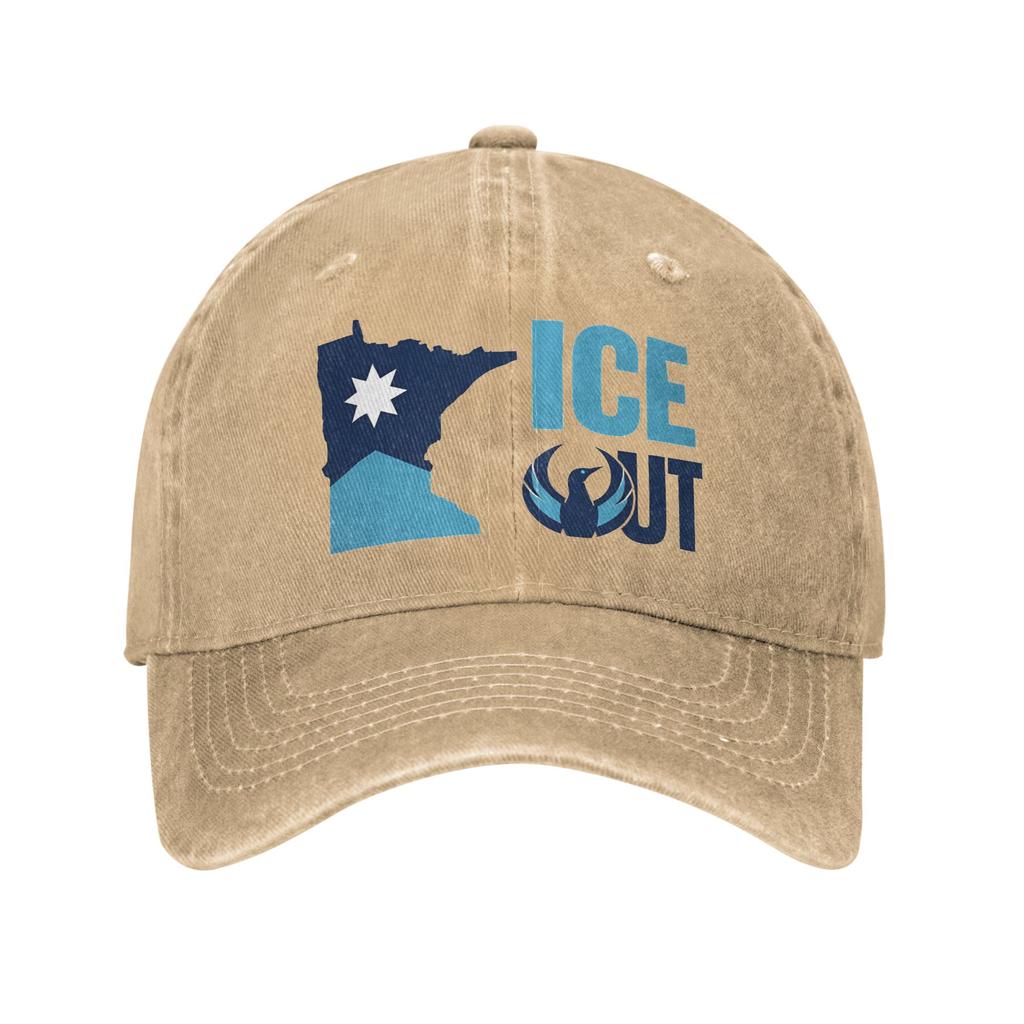 ice Out Anti Ice Minneapolis Abolish Ice Print Cap For Unisex Cotton Trucker Hat Daily Wear Baseball Cap Adjustable