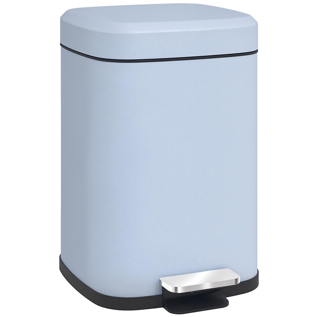 12L Modern Boxy Metal Home Kitchen Bin Light Blue