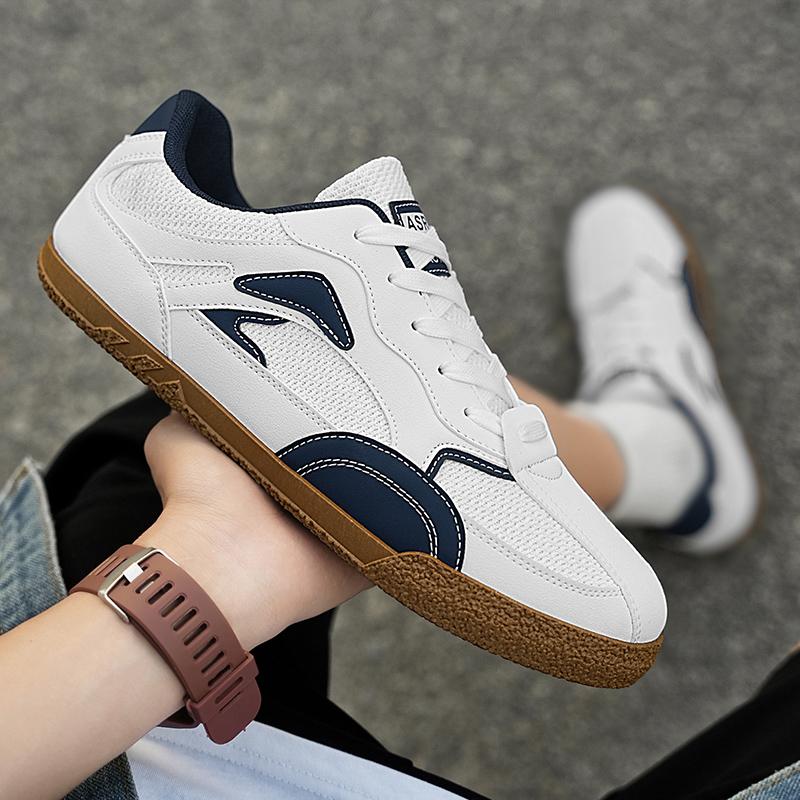 High Quality New Lace-up Men Jogging Shoes Flat Outdoor Walking Luxury Skateboard Man Casual Sneakers Mesh Breathable Retro 46