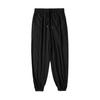 Men Pants Ice Silk Straight Thin Side Pockets Drawstring Elastic Waist Plus Size Loose Quick-drying Solid Color Quick Dry Gym Traning Jogging