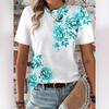 Летние женские футболки с круглым вырезом и короткими рукавами с цветочным 3D-принтом Футболки женские