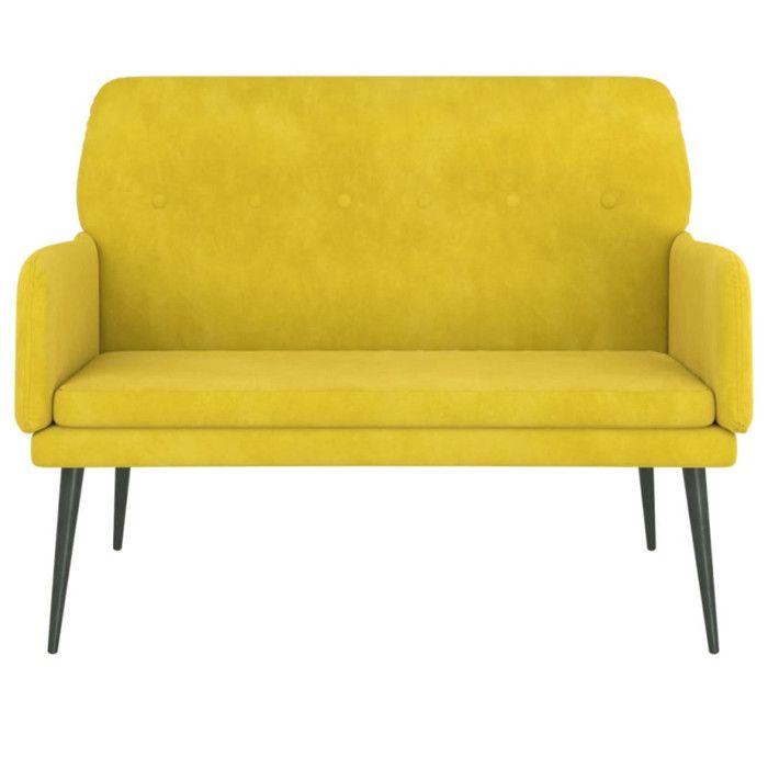 351420 vidaXL Bench Yellow 108x79x79 Cm Velvet
