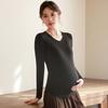 Maternity High Collar Velvet Top for Winter - Women's Thin Sweater for Pregnancy