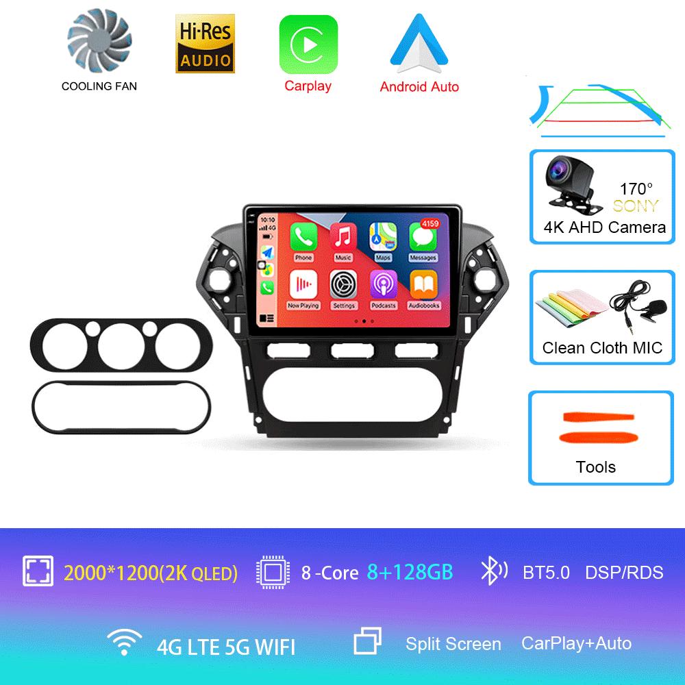 Автомагнитола Android 14 Carplay Auto 2K Экран Мультимедийный плеер Для Ford Mondeo 4 2011 - 2013 Автомагнитола GPS Стерео 2din Головное устройство