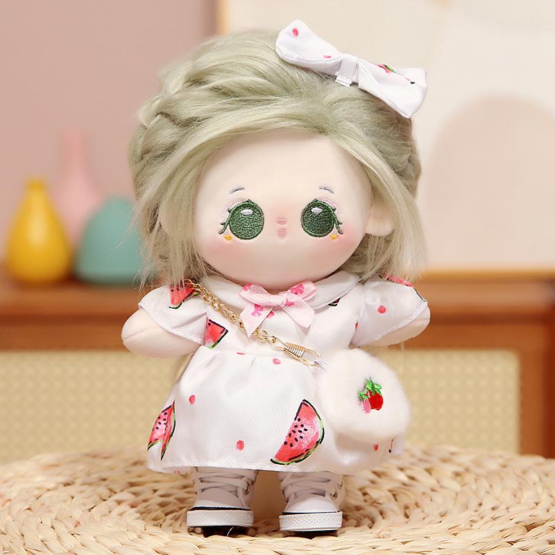 20 см хлопковая плюшевая кукла-девочка может менять одежду, юбки и куклы, чтобы дарить подарки девушкам и парам