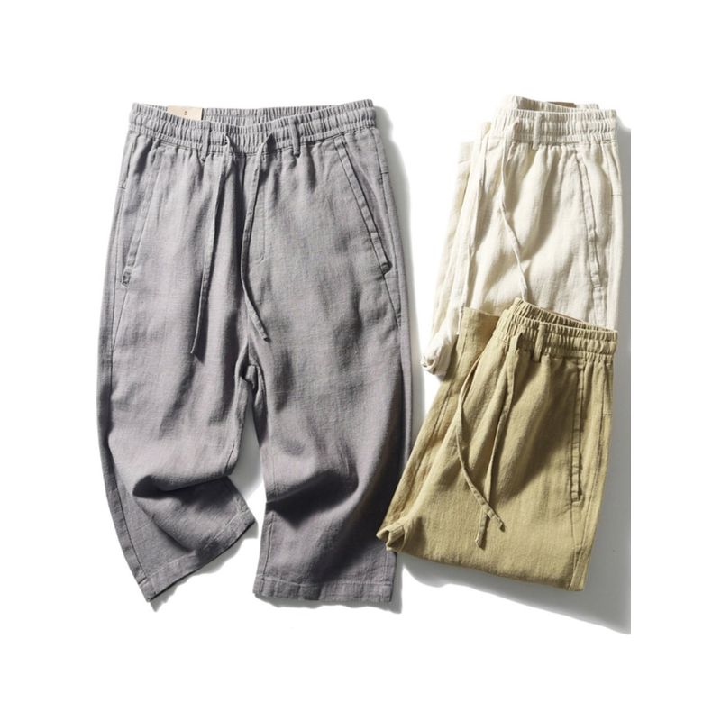 Cropped Pants Summer Thin Loose Export Men's Linen