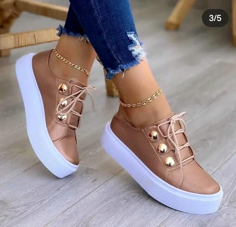 Women Flat 2024 New Fashion High Quality Casual Shoes Comfortable Outdoor Sports Platform Plus Size Round Head Shoes
