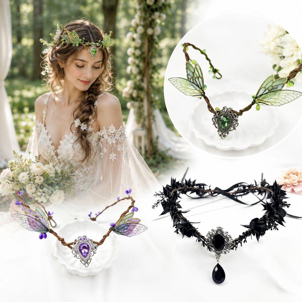 Simulate Tree Leaves Fairy Flower Leaf Headbands Gothic Style Elf Headpiece For Women Girls