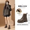 Leather Snow Boots Women's New Winter Velvet Martin Boots Short Boots Thick-soled Heightening Thermal Cotton Shoes